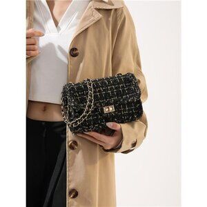 Tweed Flap Crossbody Bag